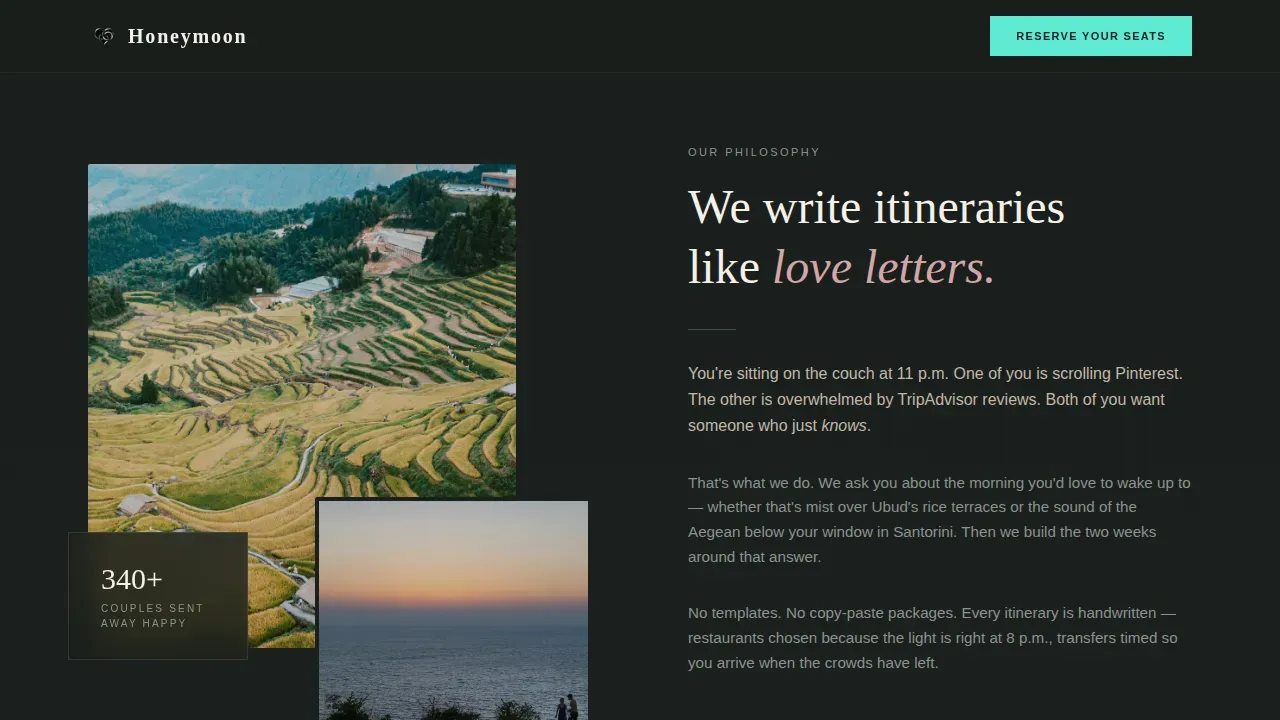 Romantic Couples Planning Landing Page Template