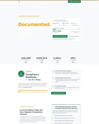 Machinery Safety Assessment Landing Page Template