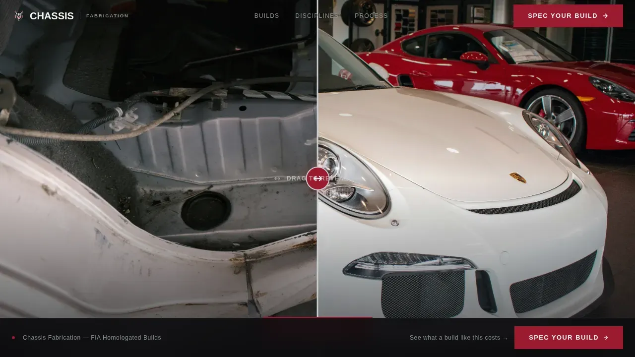 Elite Motorsport Fabrication Landing Page Template