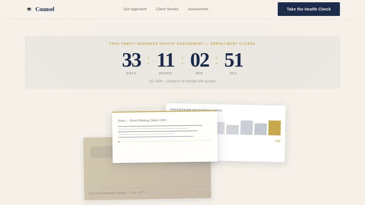 Advanced Family-Owned Business Pre-Launch & Coming Soon Website Template