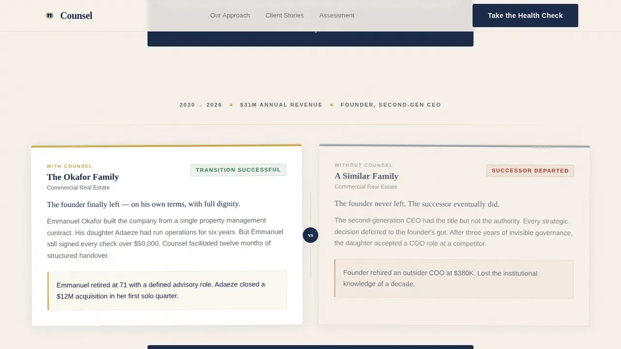 Advanced Family-Owned Business Pre-Launch & Coming Soon Website Template