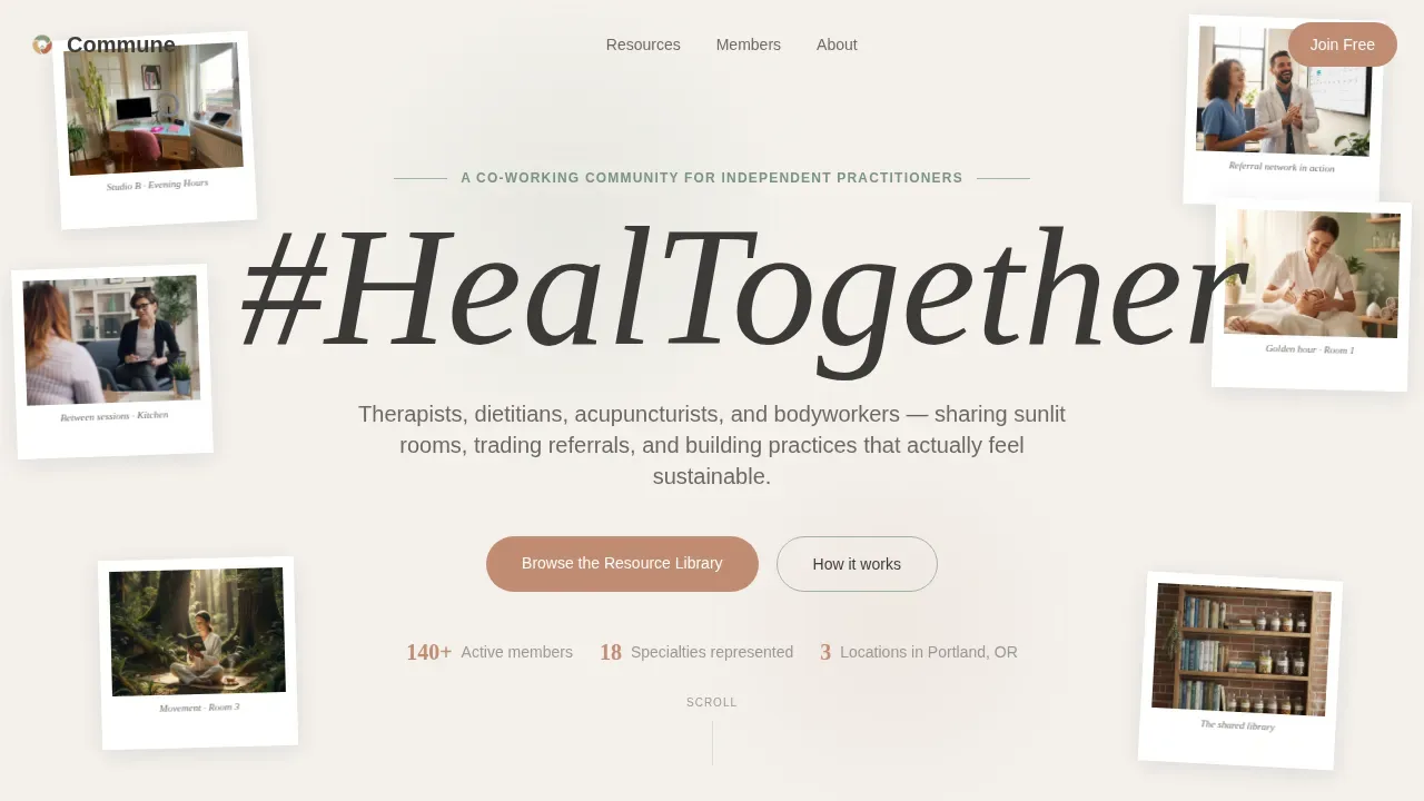 Healing Space Healthcare Community Landing Page Template