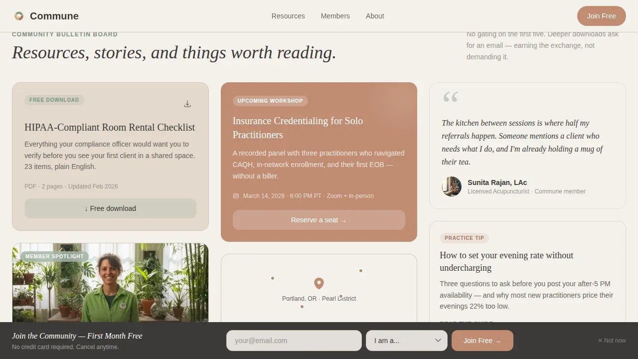 Healing Space Healthcare Community Landing Page Template