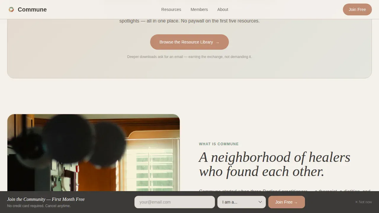 Healing Space Healthcare Community Landing Page Template
