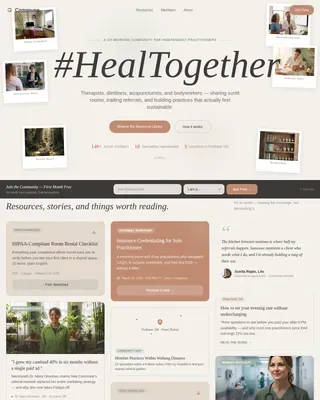 Healing Space Healthcare Community Landing Page Template