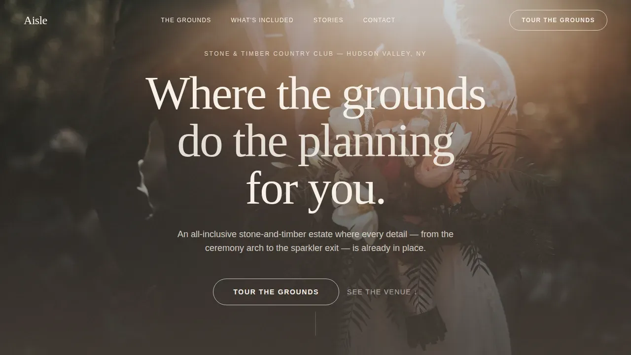 Elegant Wedding Venue Landing Page Template