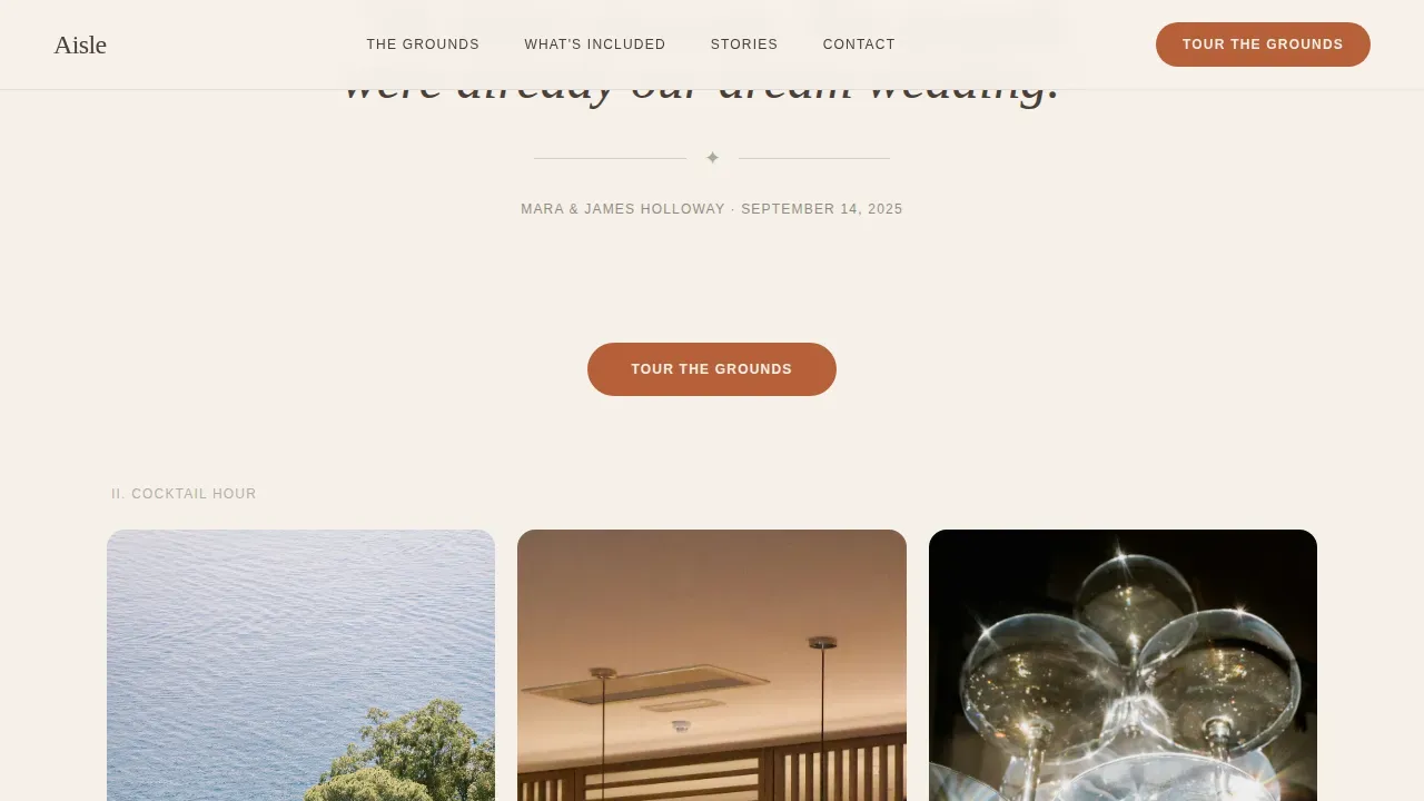 Elegant Wedding Venue Landing Page Template