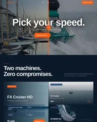 Premium Watercraft Rental Landing Page Template