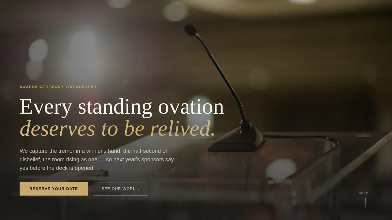 Premium Event Videography Landing Page Template