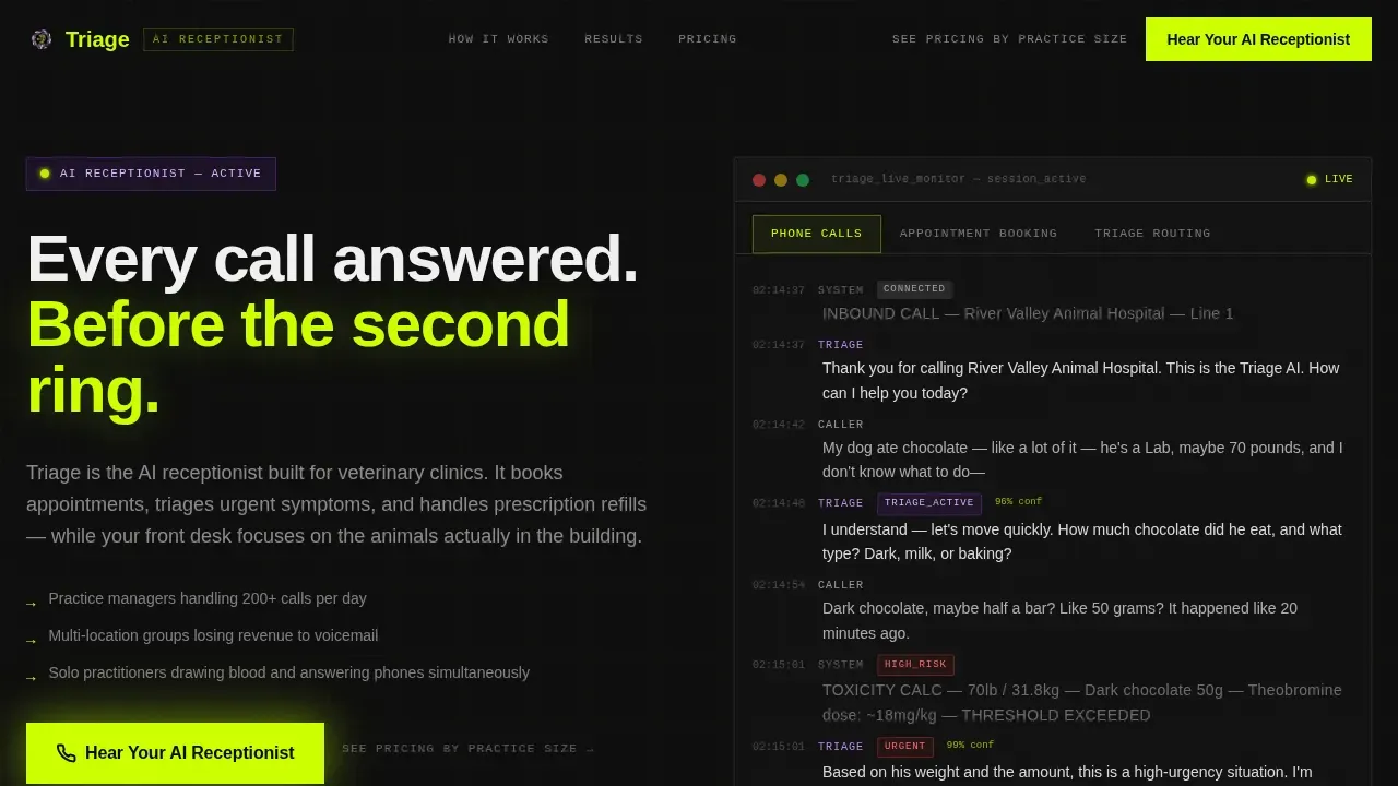 Intelligent Vet Assistant Landing Page Template