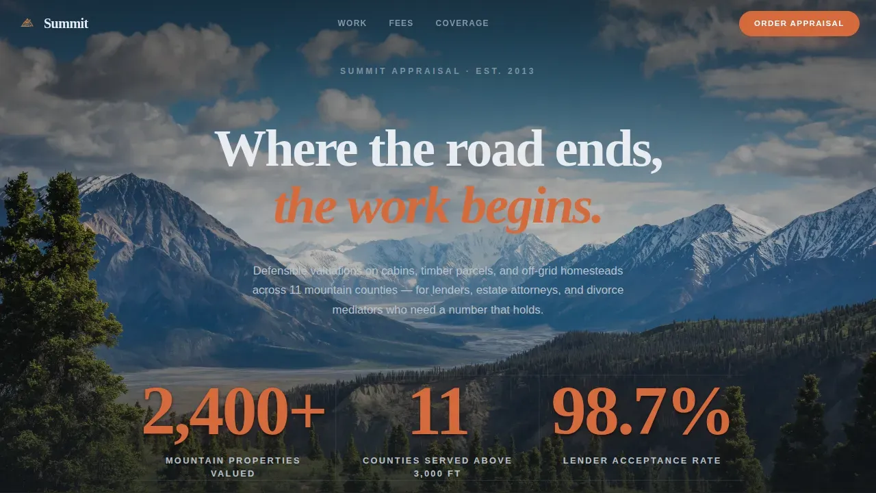 Certified Real Estate Valuation Landing Page Template