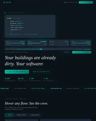 Commercial Building Cleaning Operations Dashboard Website Template
