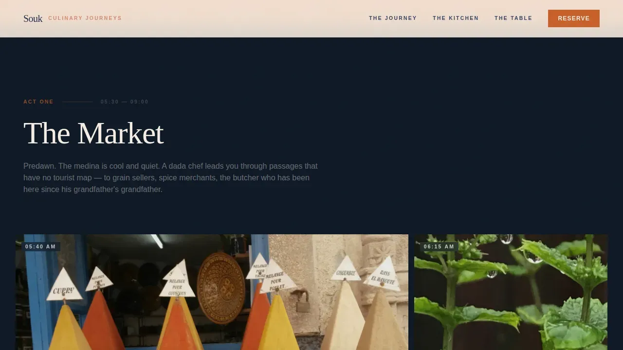 Immersive Morocco Culinary Landing Page Template