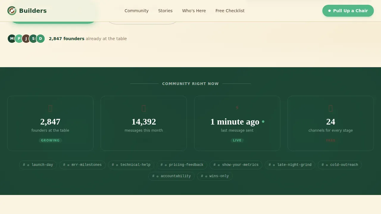 SaaS Builders Community Reviews Website Template