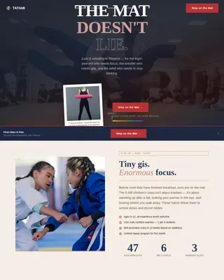 Powerful Combat Sports Club Landing Page Template