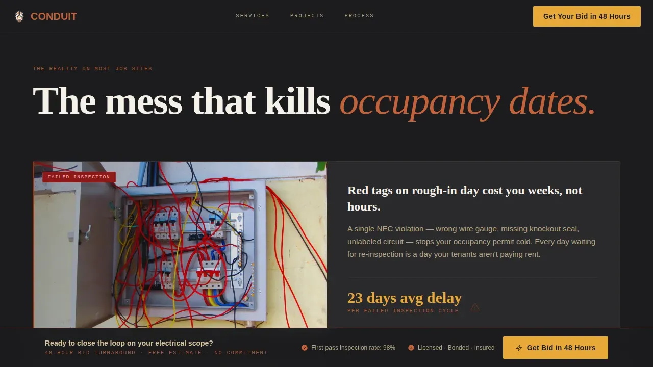 High-Rise Electrical Contractor Landing Page Template