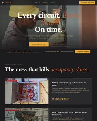 High-Rise Electrical Contractor Landing Page Template