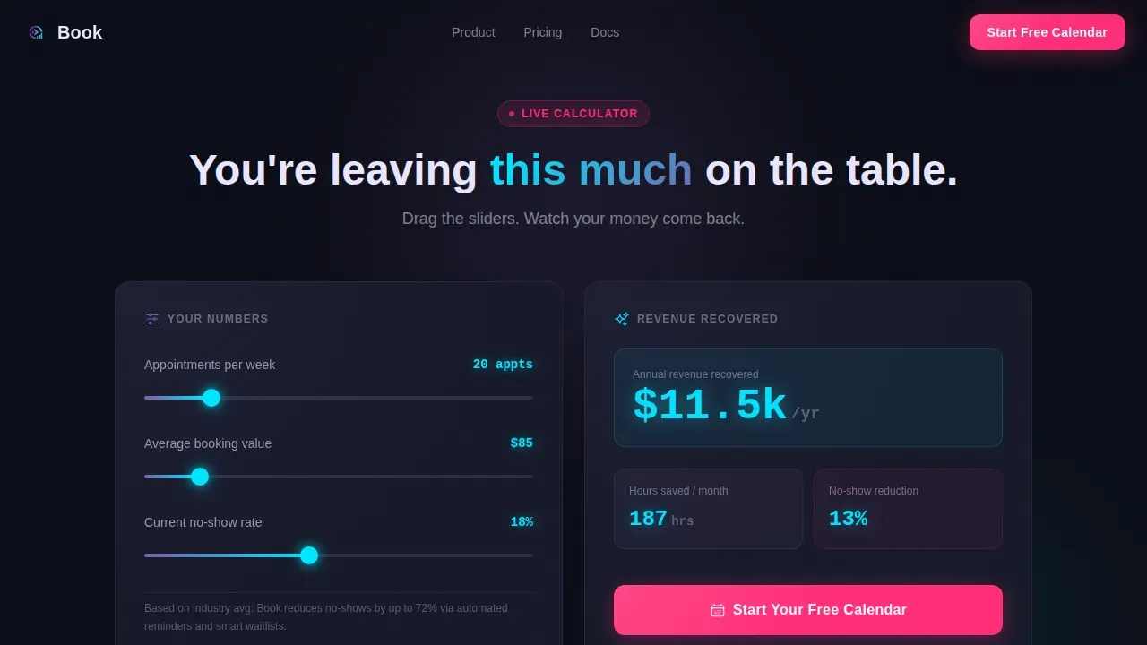 Intelligent Booking Software Landing Page Template