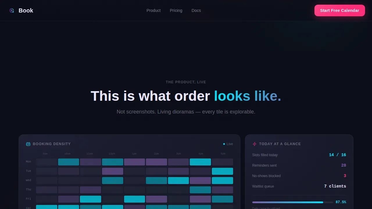 Intelligent Booking Software Landing Page Template