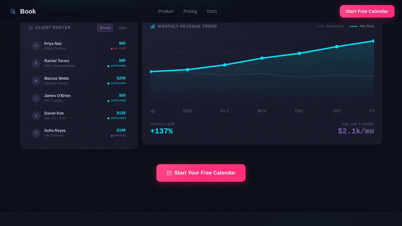 Intelligent Booking Software Landing Page Template