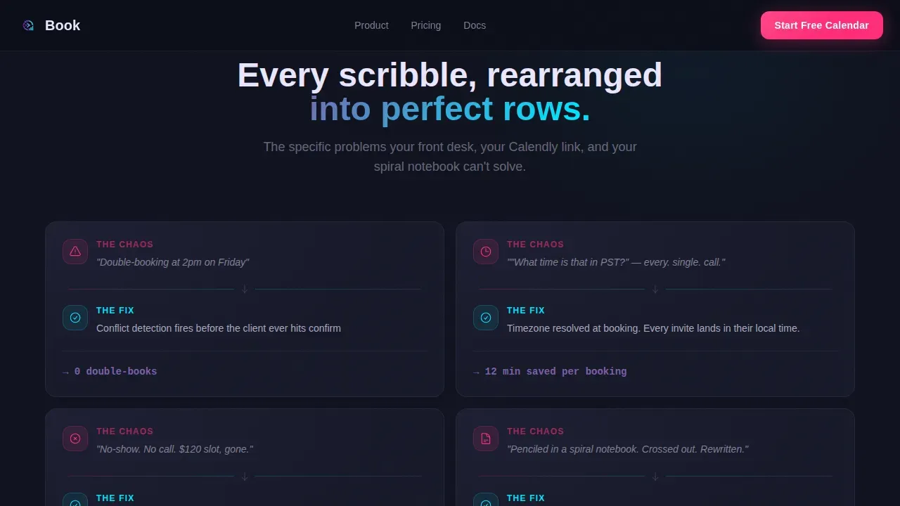 Intelligent Booking Software Landing Page Template