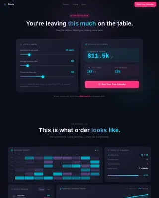 Intelligent Booking Software Landing Page Template