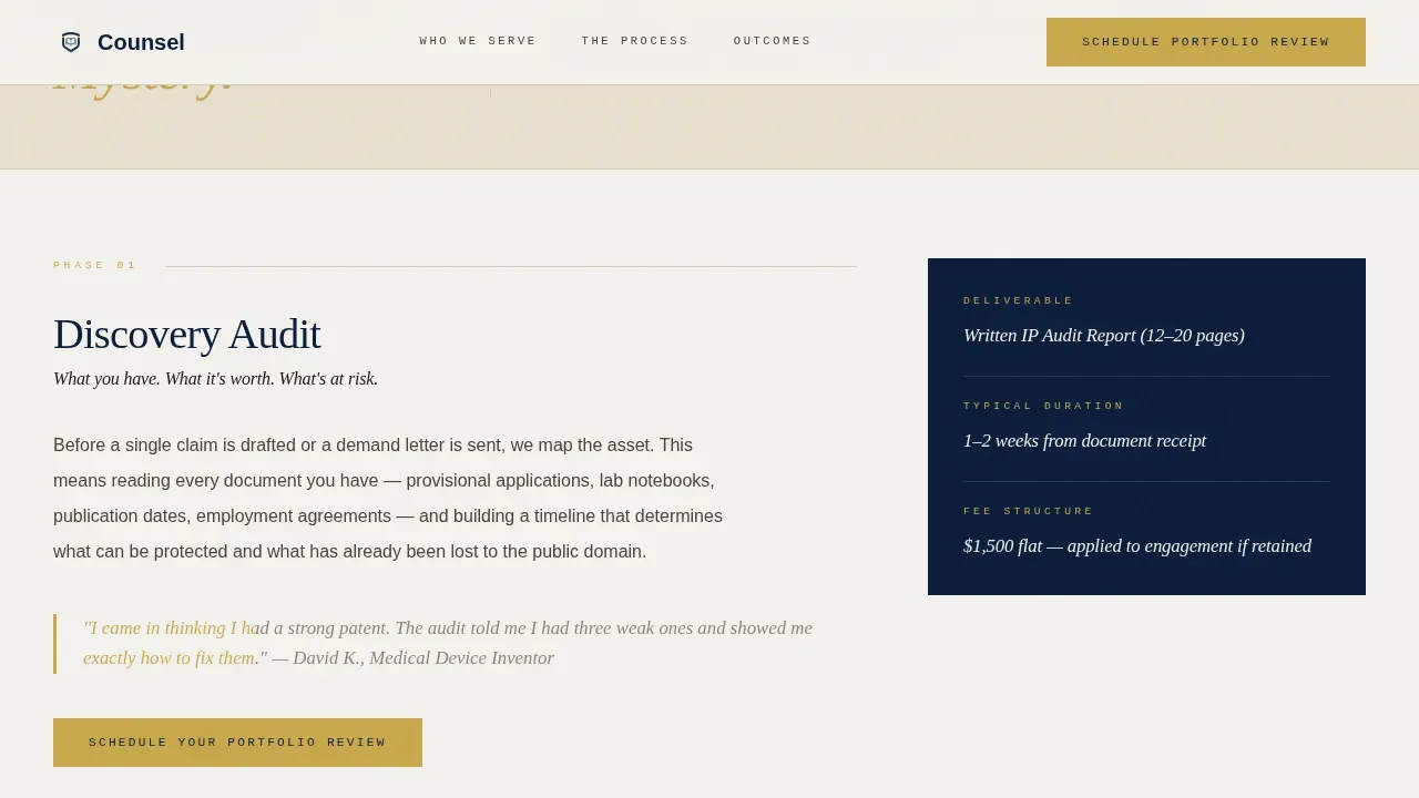 Intellectual Property Booking Website Template