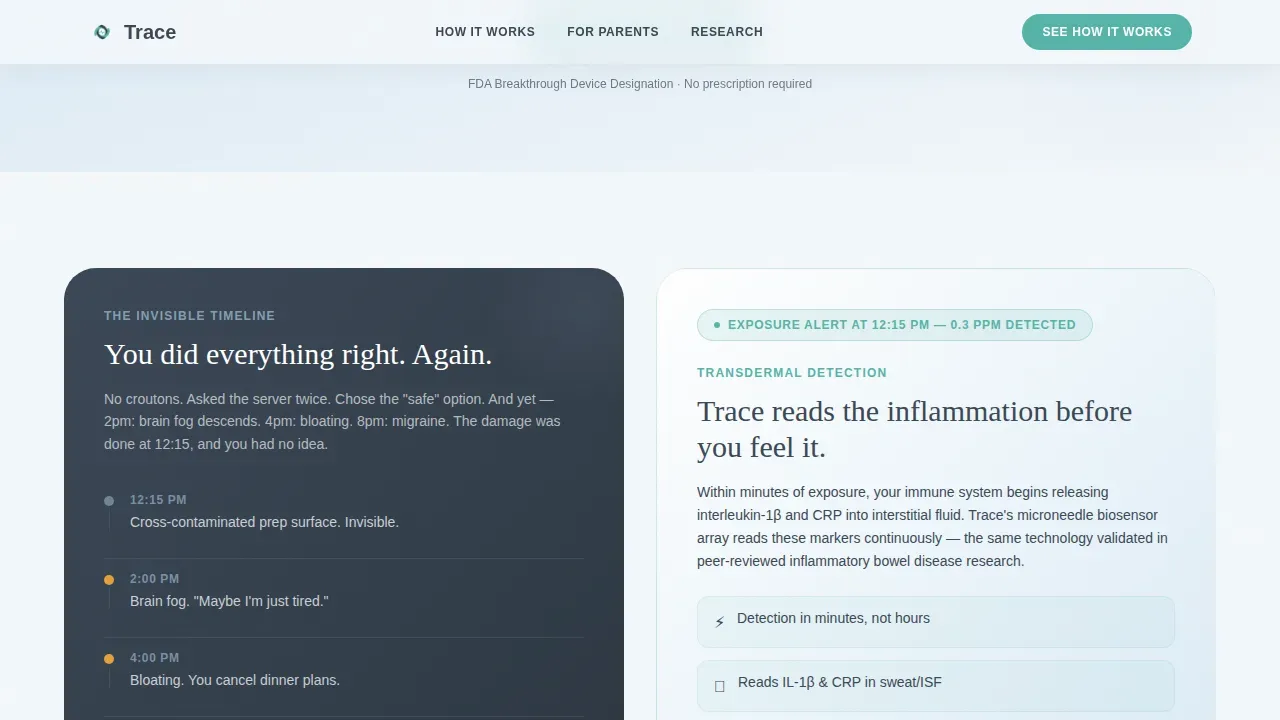 Smart Allergen Wearable Landing Page Template