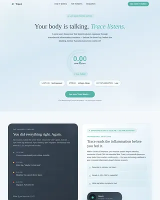 Smart Allergen Wearable Landing Page Template