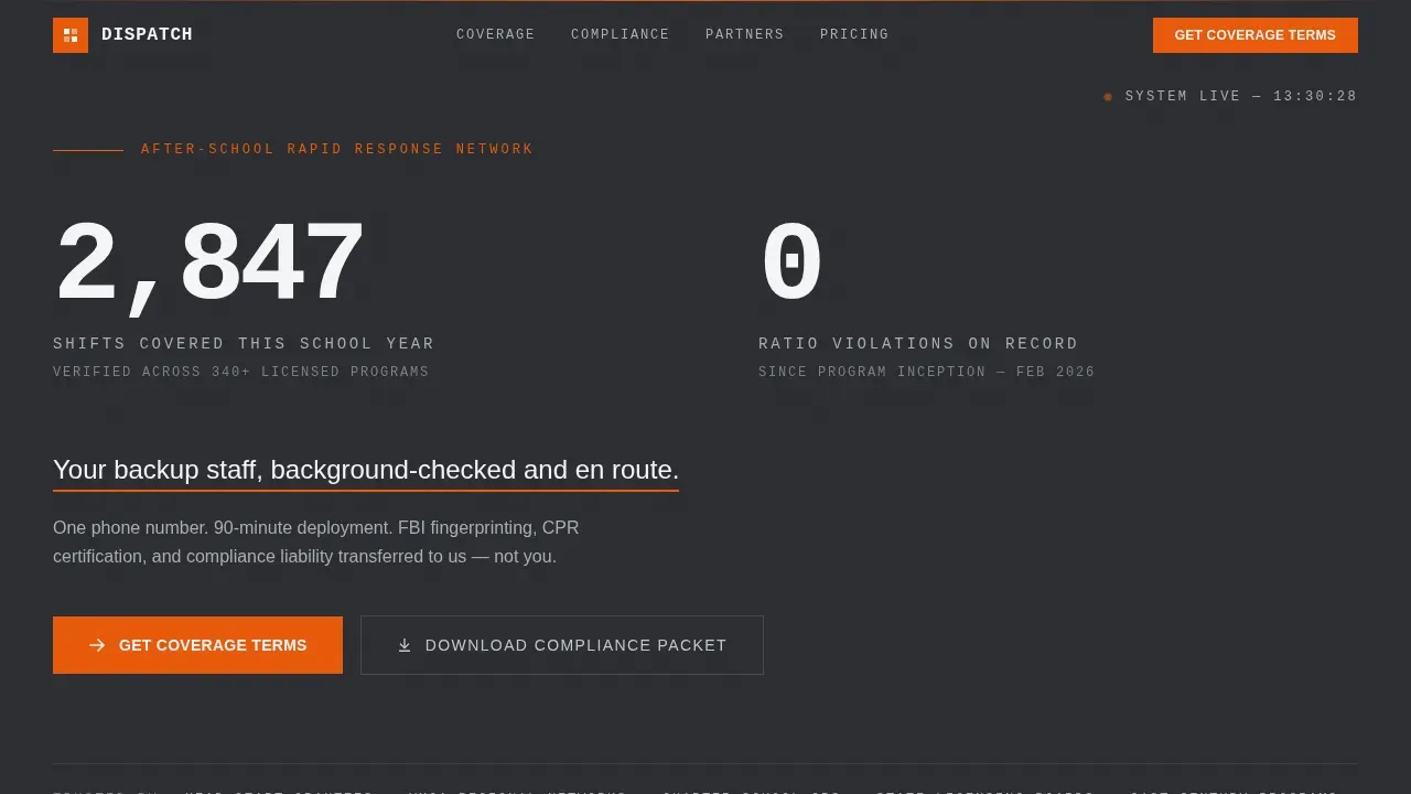 Rapid Emergency Staffing Landing Page Template