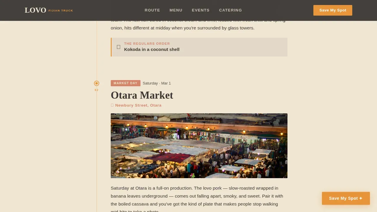 Food Truck Event Landing Page Template