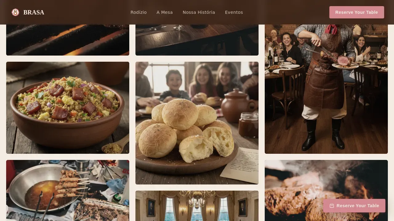 Tableside Carving Restaurant | Free Website Template | Rocket