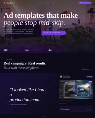 YouTube Ad Creative Landing Page Template
