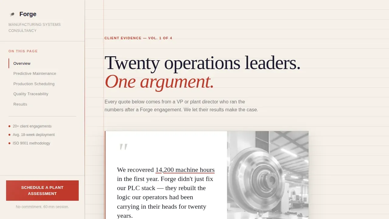Expert Production Advisory Landing Page Template