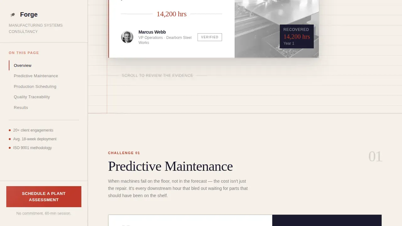Expert Production Advisory Landing Page Template