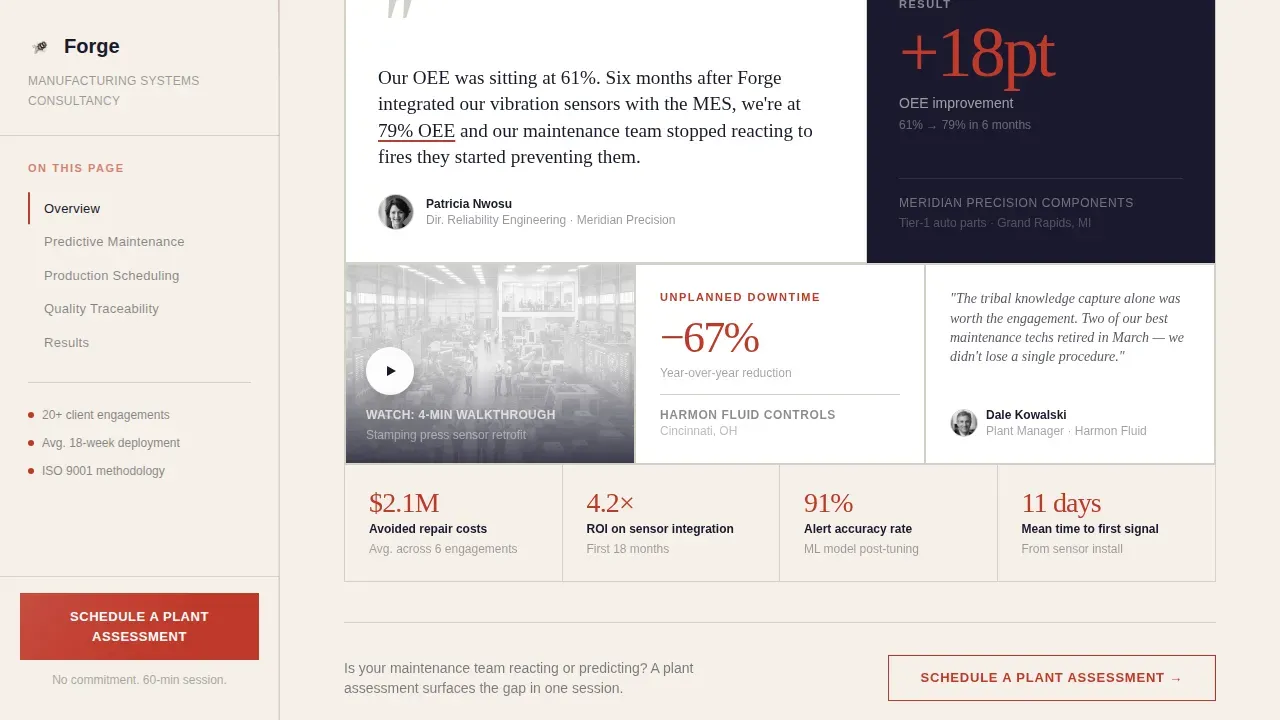 Expert Production Advisory Landing Page Template