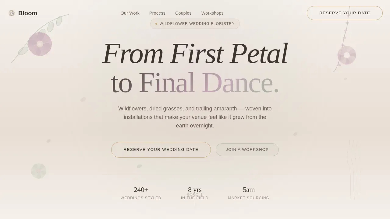 Organic Bohemian Florist Landing Page Template