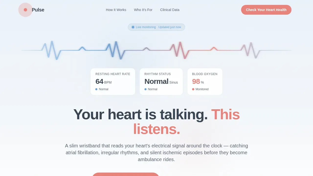 Smart Cardiac Health Landing Page Template