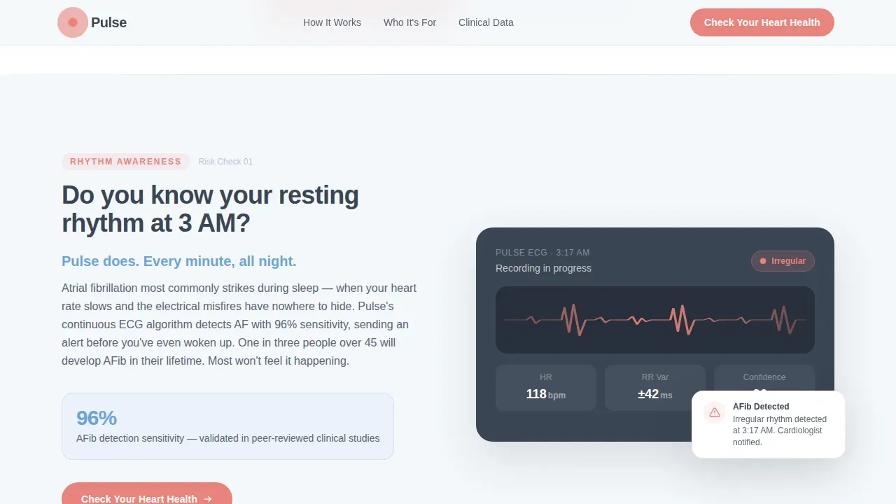 Smart Cardiac Health Landing Page Template