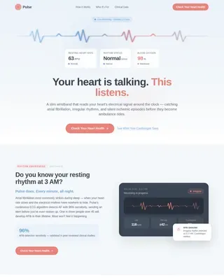 Smart Cardiac Health Landing Page Template