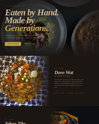 Ethiopian Communal Dining Restaurant Landing Page Template