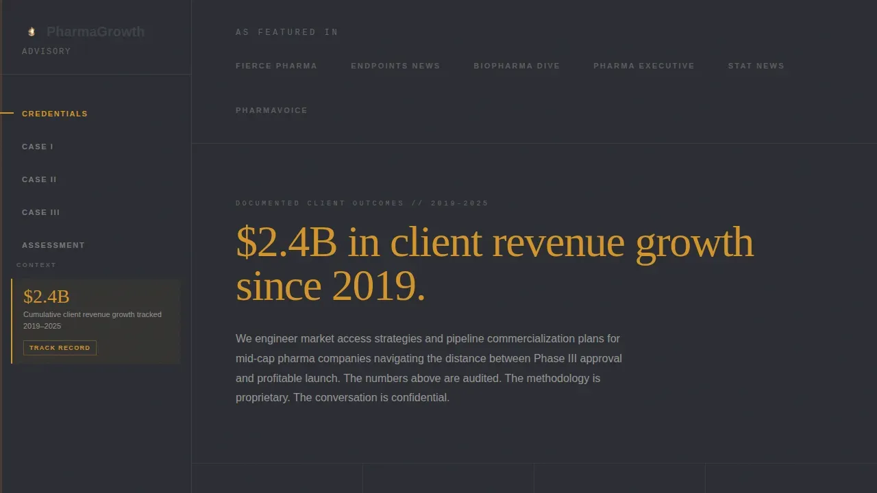 Confidential Pharmaceutical Strategy Landing Page Template