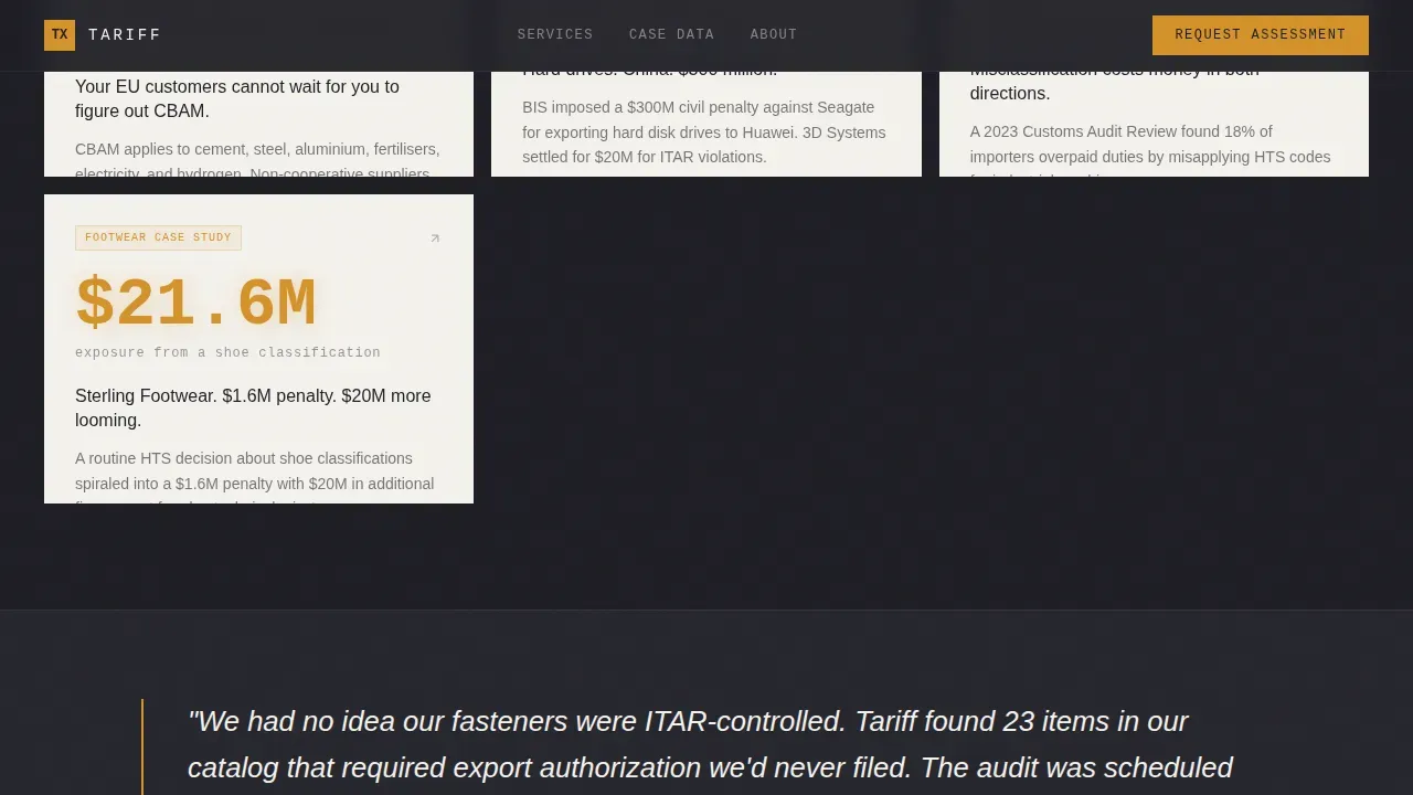 Intelligent Trade Compliance Landing Page Template