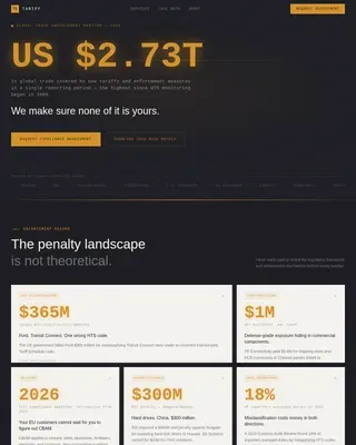 Intelligent Trade Compliance Landing Page Template