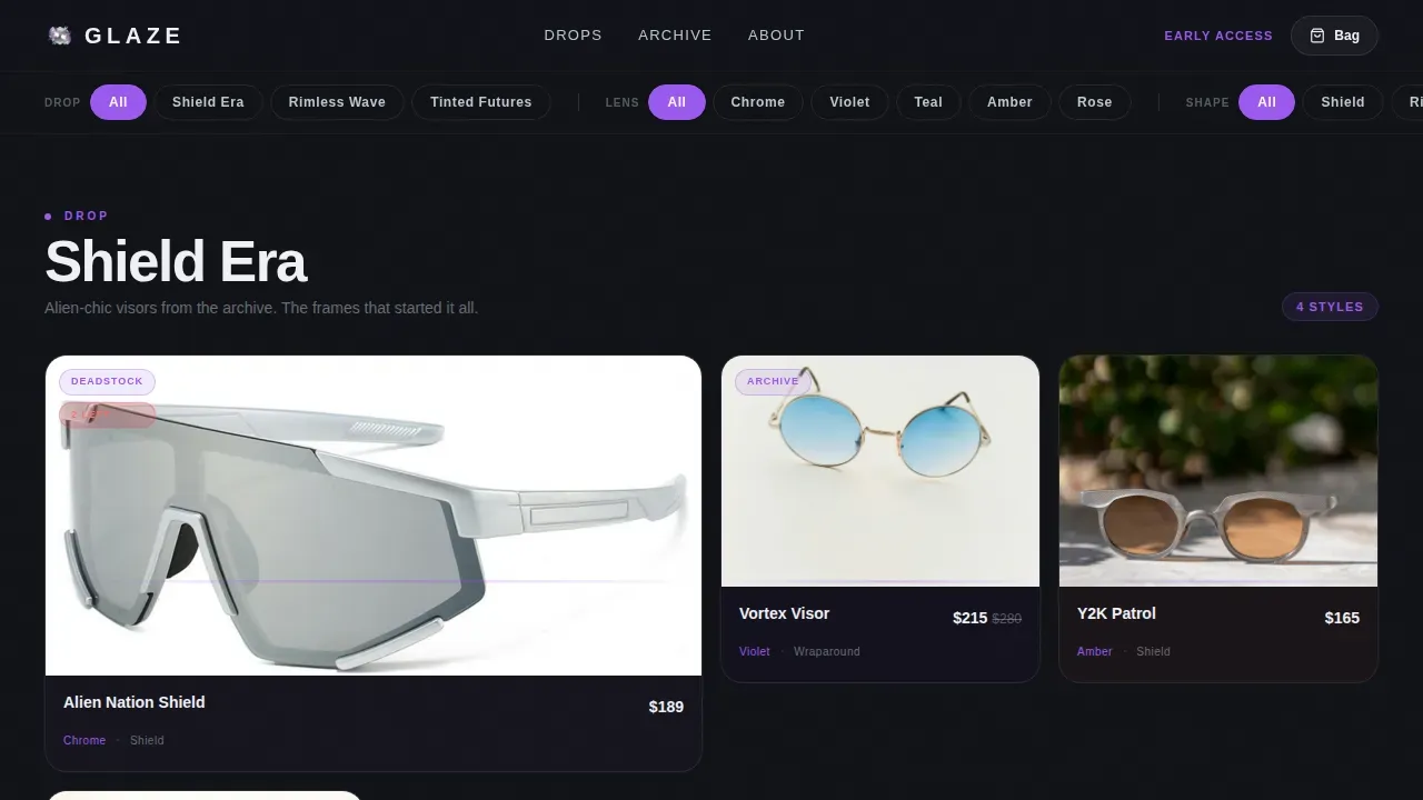 Futuristic Optical Retail Landing Page Template