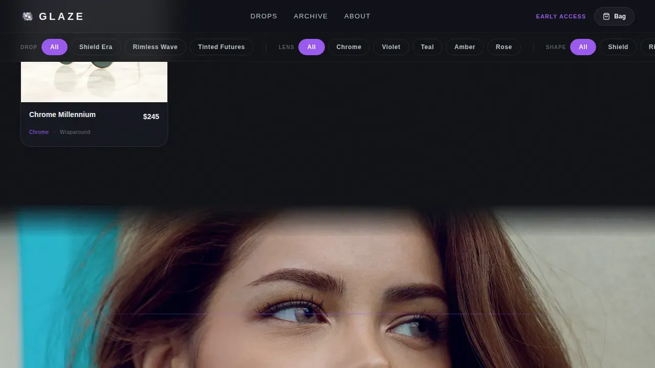 Futuristic Optical Retail Landing Page Template