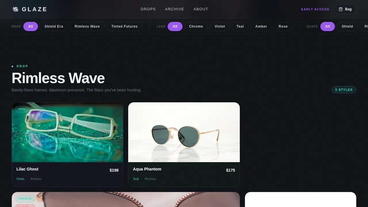 Futuristic Optical Retail Landing Page Template
