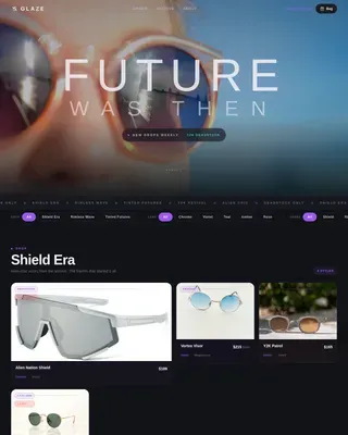 Futuristic Optical Retail Landing Page Template