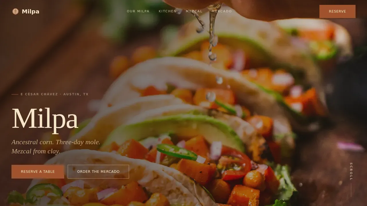 Heritage Mexican Gastronomy Landing Page Template
