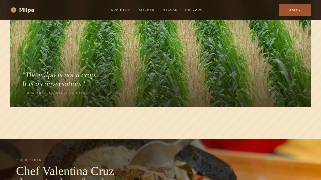 Heritage Mexican Gastronomy Landing Page Template